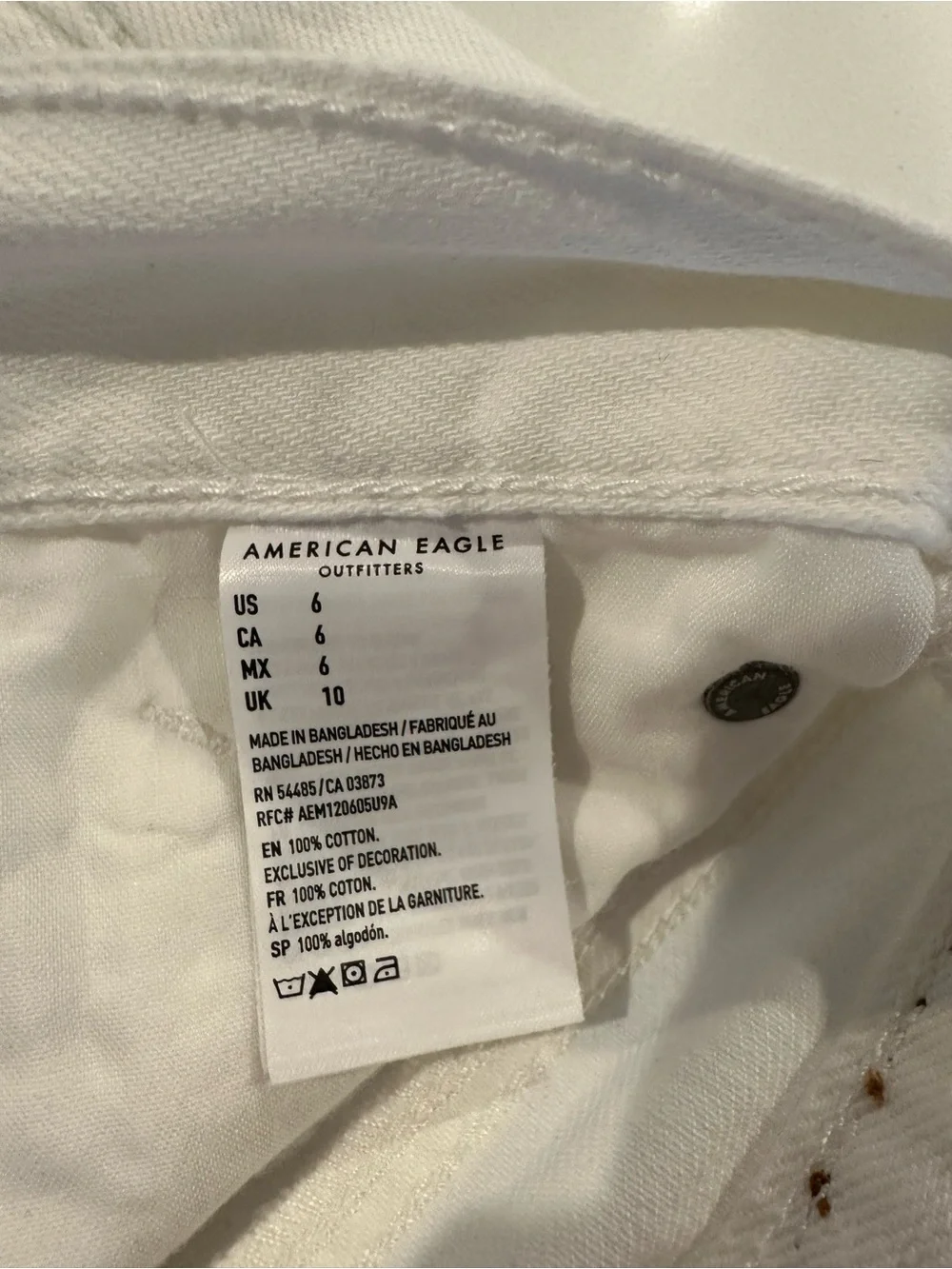 American Eagle Outfitters White Distressed Denim Shorts